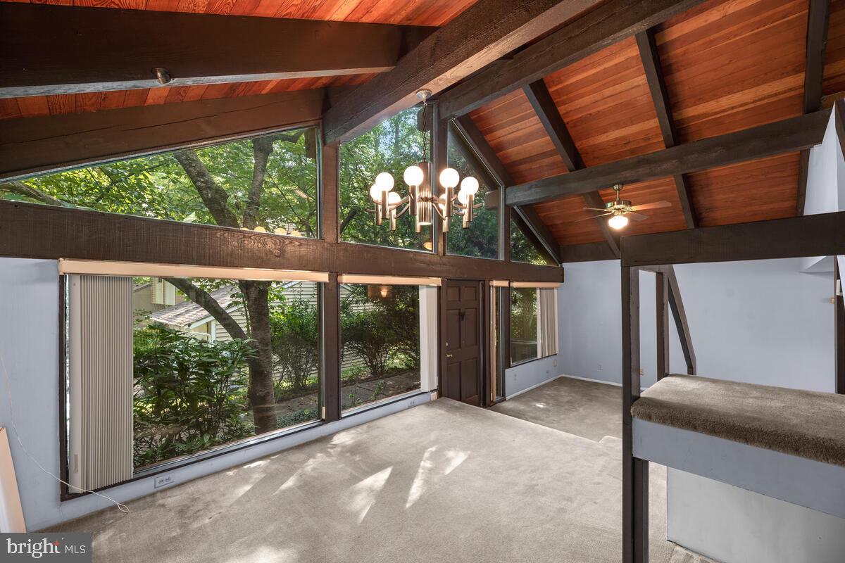 6014 Stevens Forest Road Columbia, MD 21045 - Photo 44 of 62 Wood-Clad Ceiling with Wooden Beams