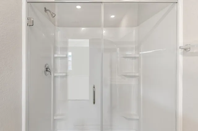 a bathroom with a shower