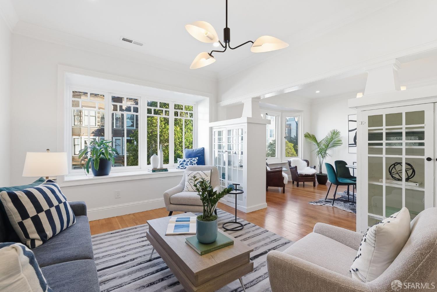 717 Page Street San Francisco, CA 94117 - Photo 1 of 39 a living room with furniture and a large window