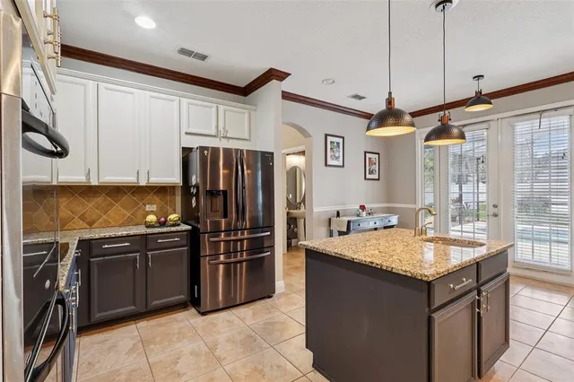 a living room with furniture and a couch