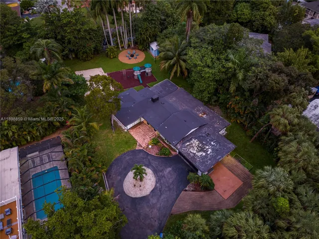 an aerial view of a house