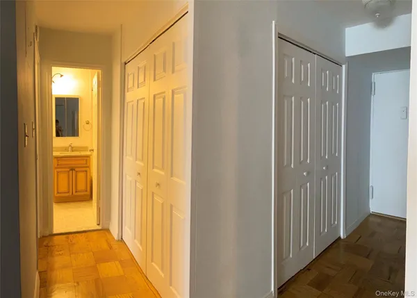 a view of a bathroom with a glass door