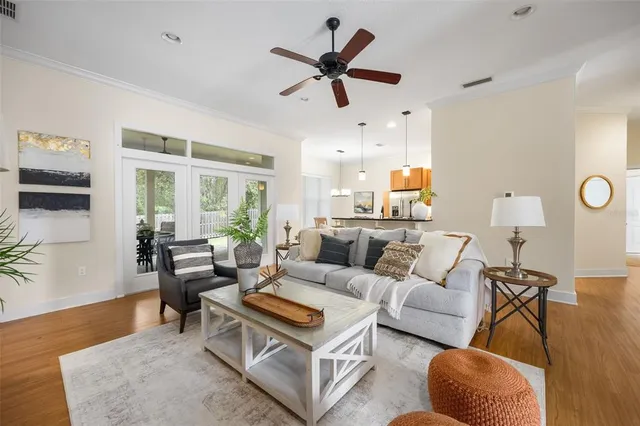 a living room with furniture