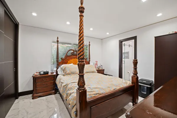 a bathroom with a sink and mirror