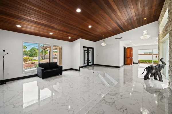 a living room with furniture