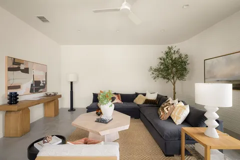 a view of a living room and a window