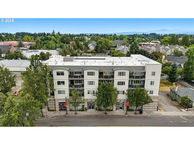 a picture of a building with a garden and plants