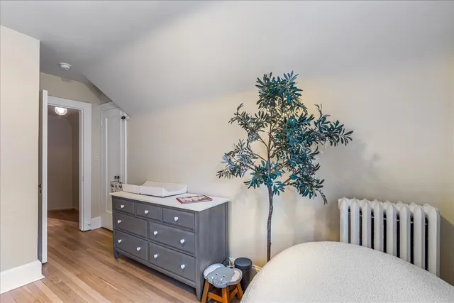 a view of an empty room with glass windows