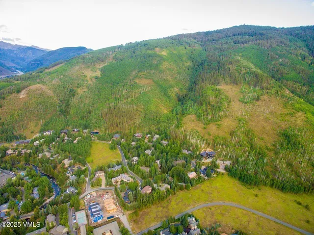 a view of a swimming pool with a garden