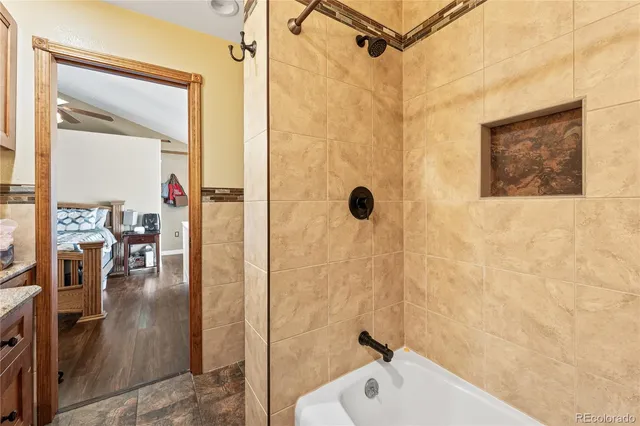 a bathroom with a sink double vanity and a mirror