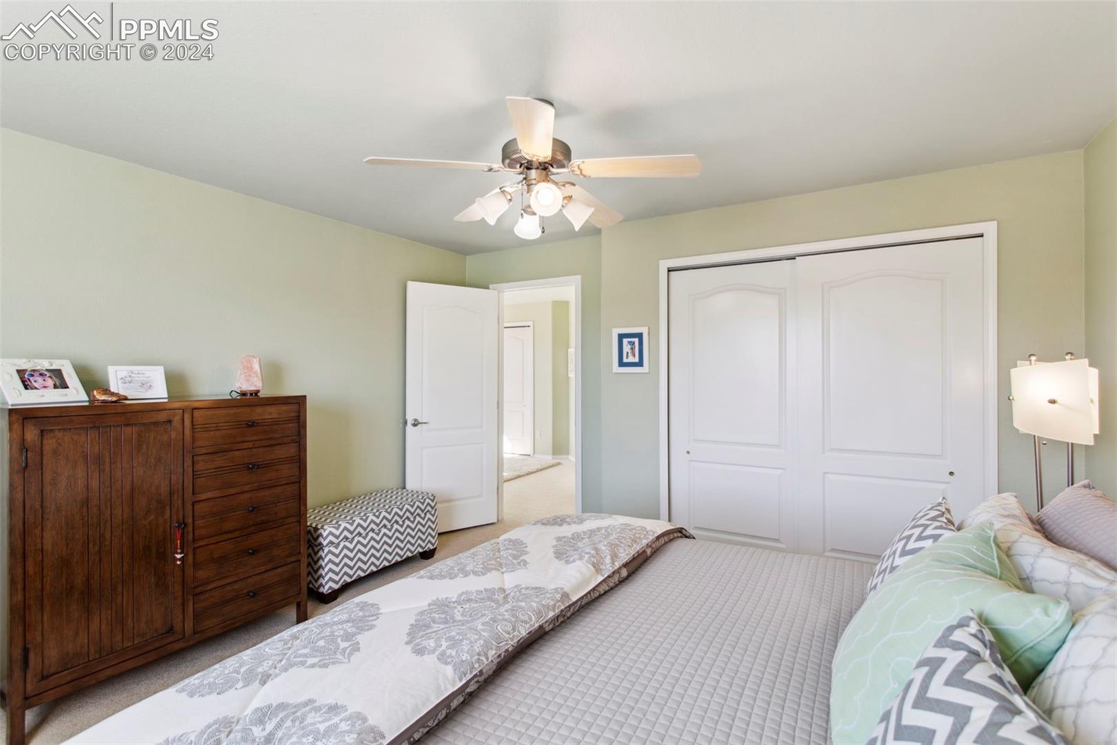 5655 Sonnet Ridge Point Colorado Springs, CO 80918 - Photo 24 of 47 Second upstairs bedroom with ceiling fan