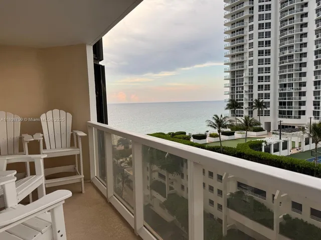 a view of a city from a balcony