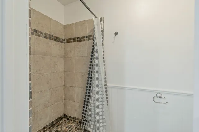 a bathroom with a shower