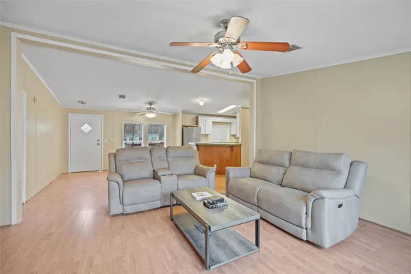 a living room with furniture