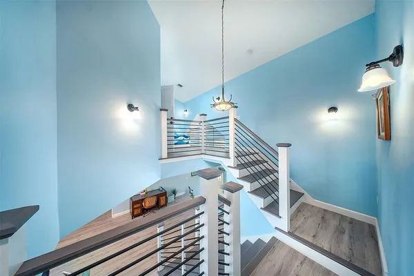 a view of entryway and workspace