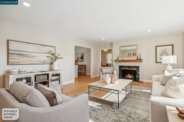 a living room with furniture