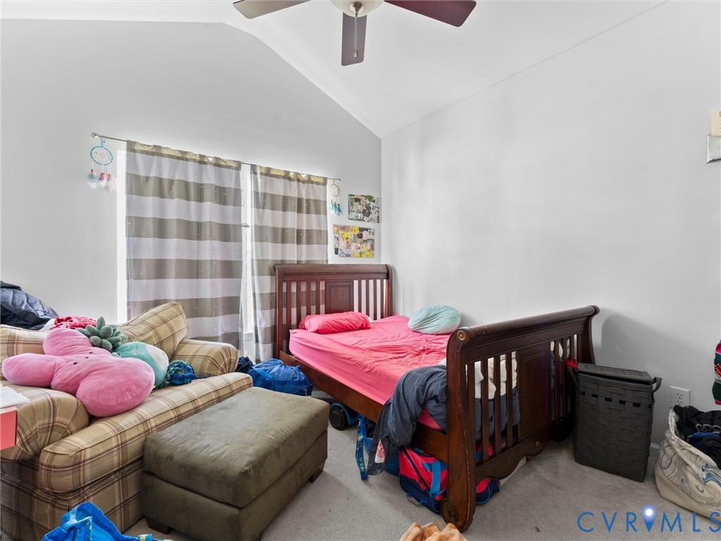 7434 South Franklins Way Quinton, VA 23141 - Photo 17 of 31 Vaulted ceiling featuring a ceiling fan, carpet fl