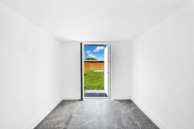 an empty room with closet