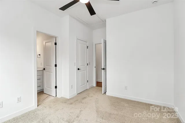 an empty room with closet