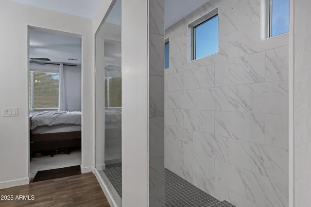 a bathroom with a shower