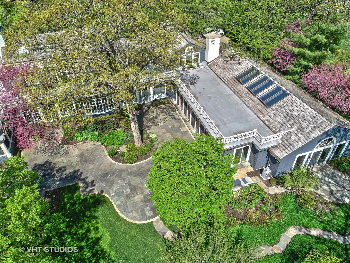 32 Indian Hill Road Winnetka, IL 60093 - Photo 74 of 79 an aerial view of a house with garden space and street view