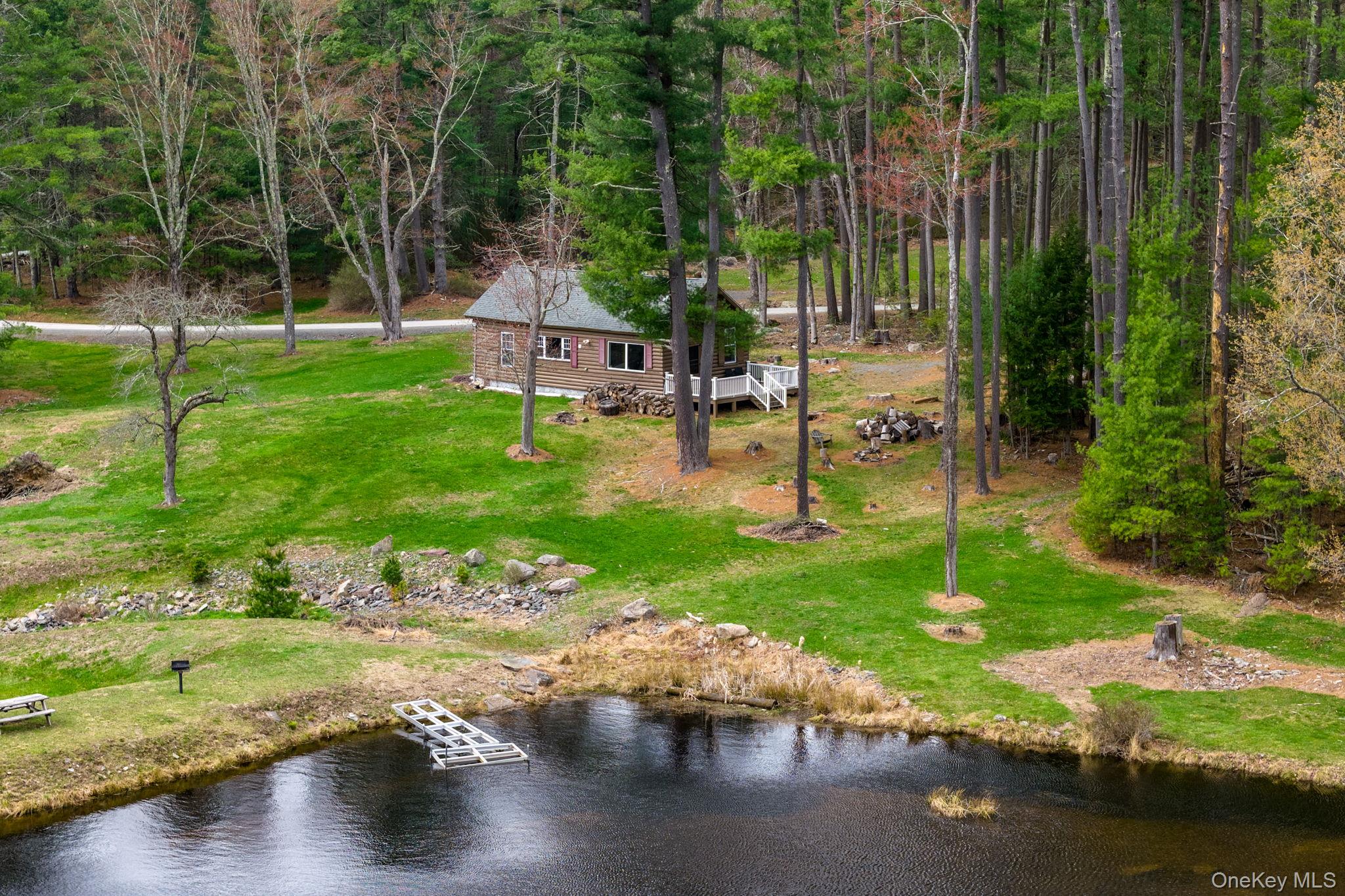 a view of a garden with lawn chairs