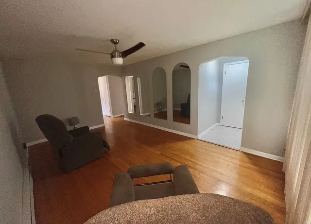 a living room with furniture