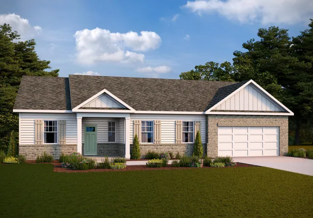 front view of a house with a yard