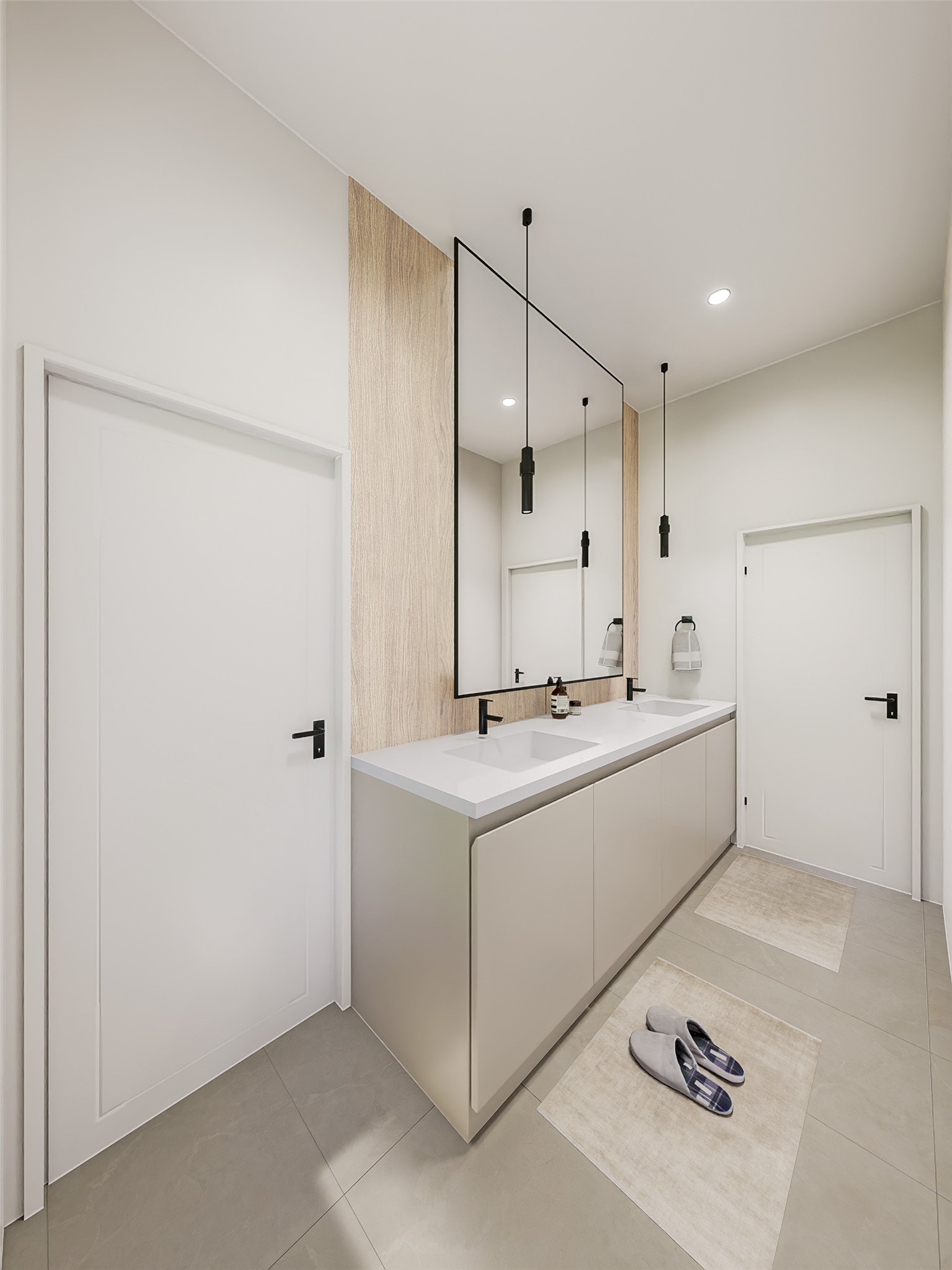 2905 Jones Street Houston, TX 77026 - Photo 20 of 23 Jack and Jill bathroom downstairs with double sinks. These are renderings. Property is under construction.
