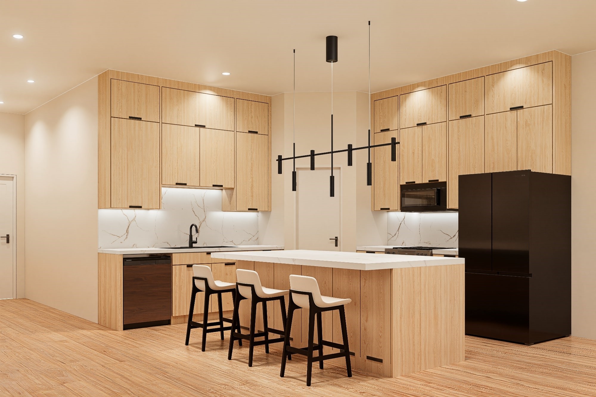 2905 Jones Street Houston, TX 77026 - Photo 8 of 23 a kitchen with stainless steel appliances kitchen island granite countertop a table chairs and a refrigerator