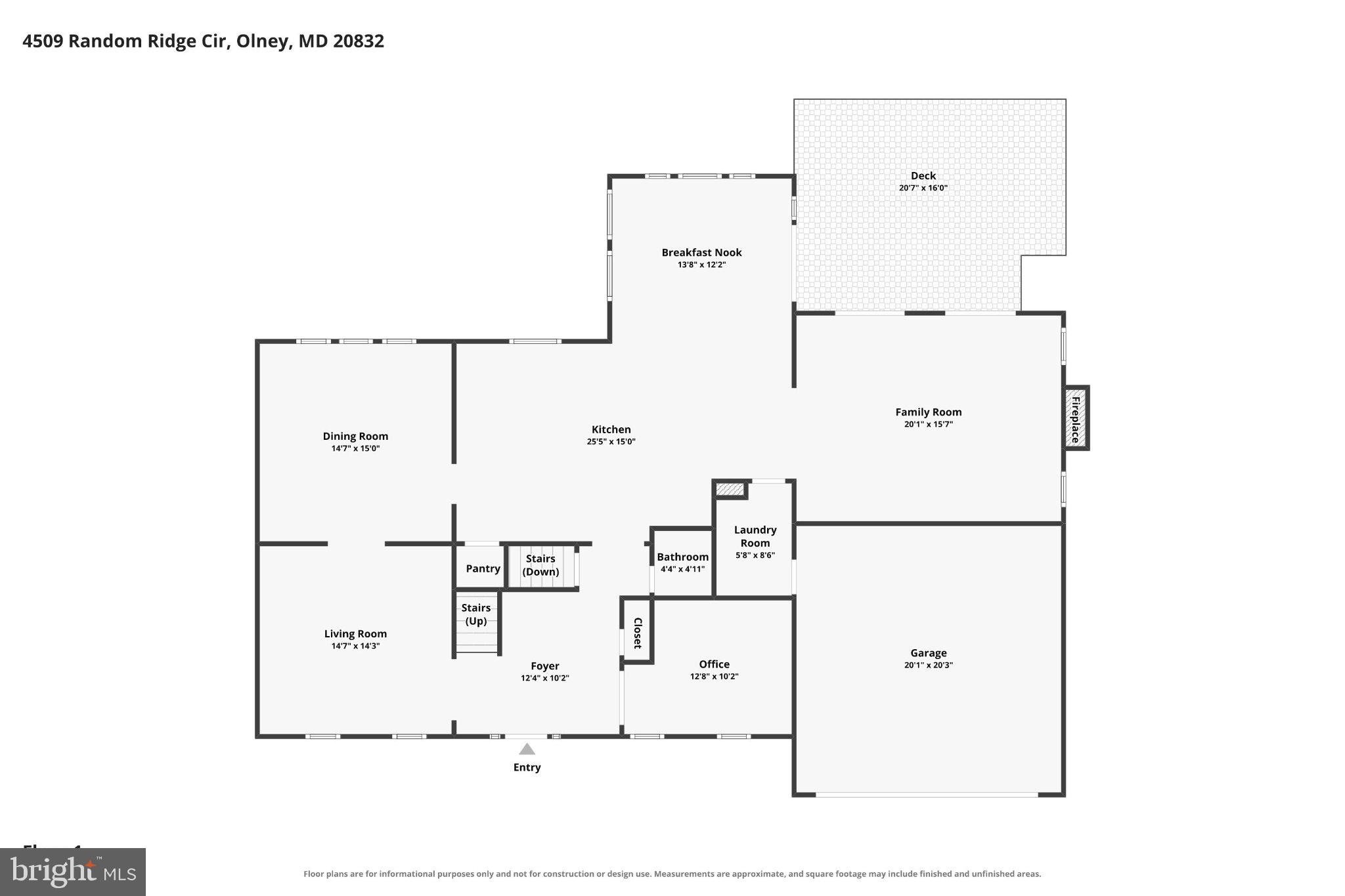 4509 Random Ridge Circle Olney, MD 20832 - Photo 55 of 57 Main Level Floor Plan