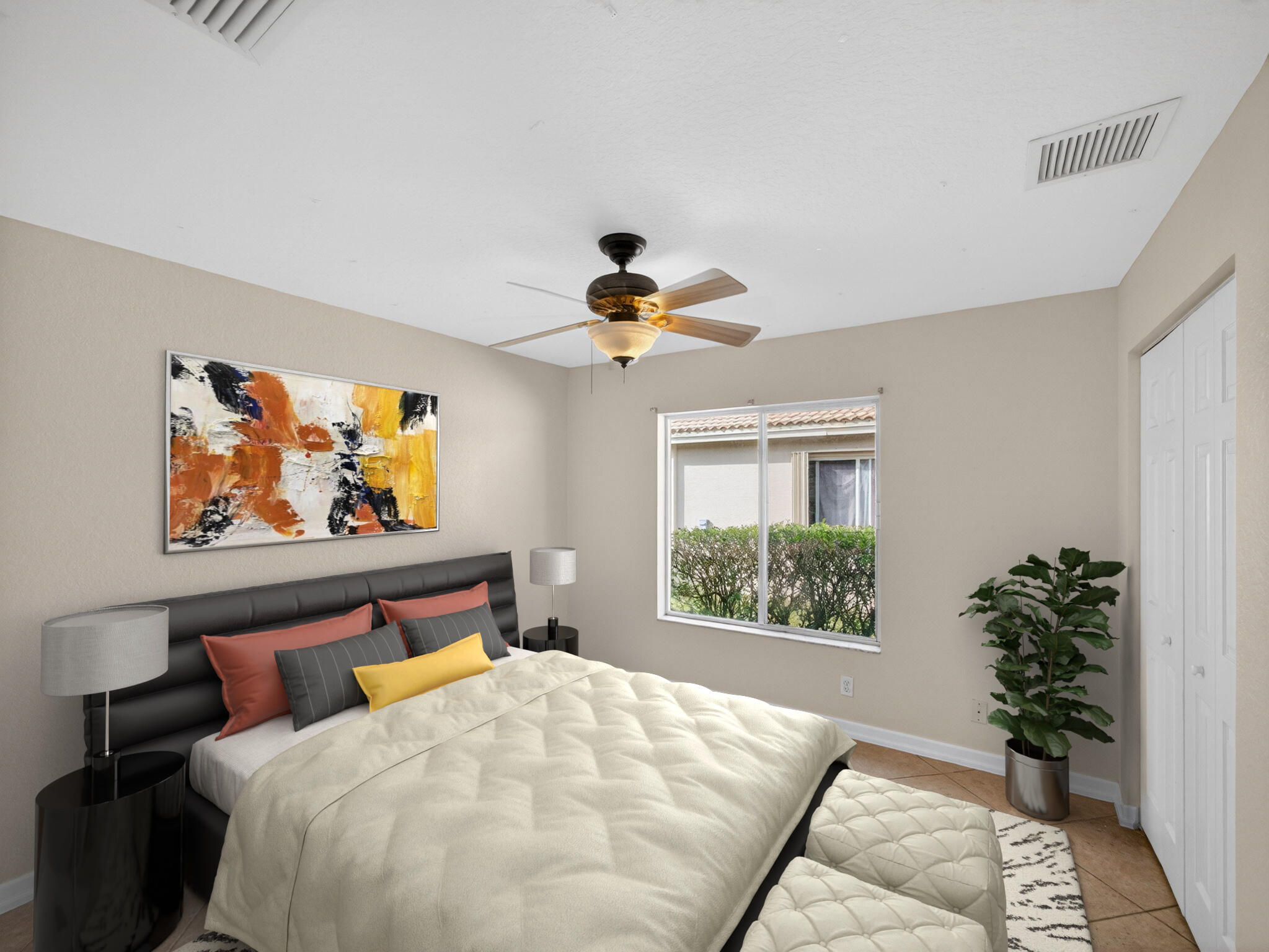 4358 Southeast Graham Drive Stuart, FL 34997 - Photo 18 of 38 a bed room with a large bed and a window