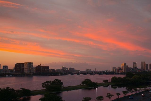 a view of city and a lake