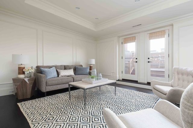 a living room with furniture