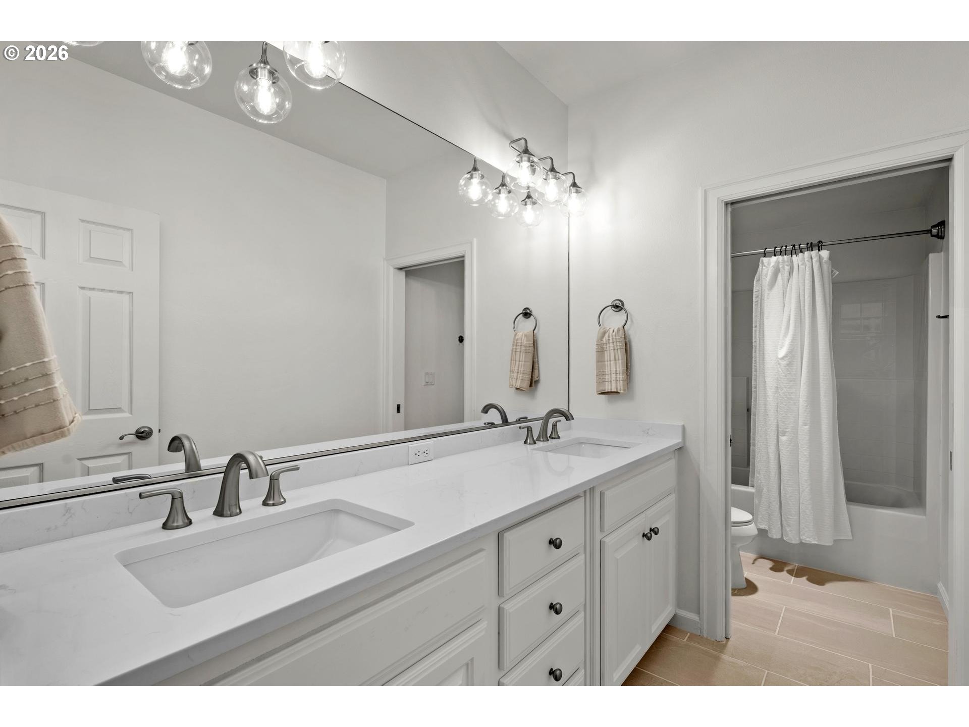 2097 Southwest Nancy Drive Gresham, OR 97080 - Photo 35 of 46 a bathroom with a double vanity sink mirror and