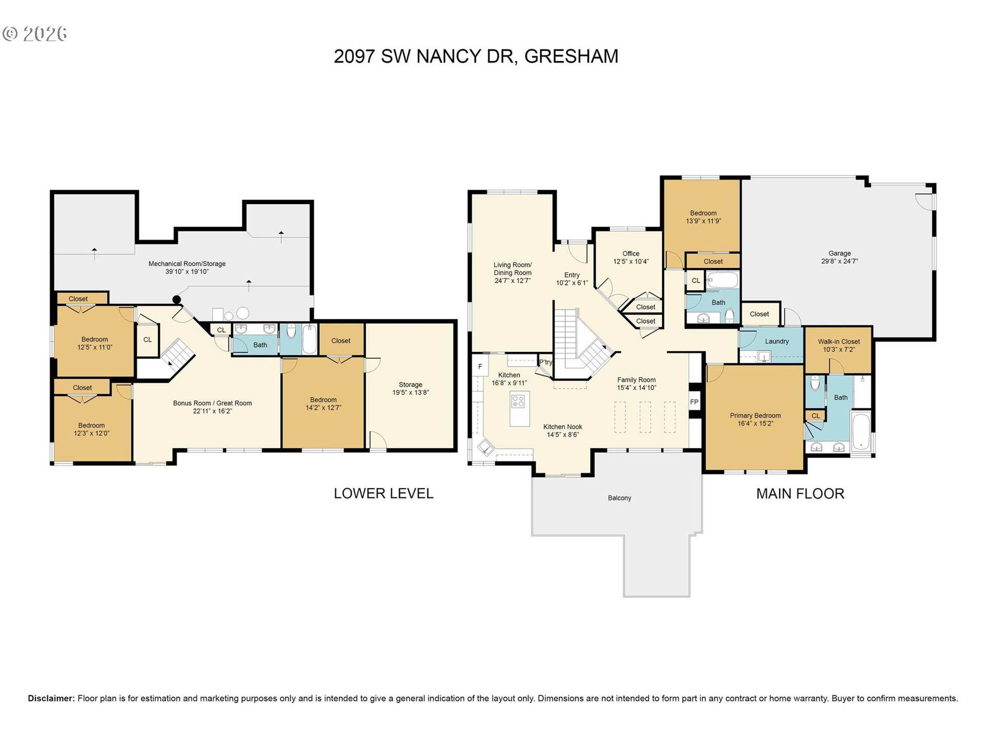 2097 Southwest Nancy Drive Gresham, OR 97080 - Photo 46 of 46 a picture of a floor plan