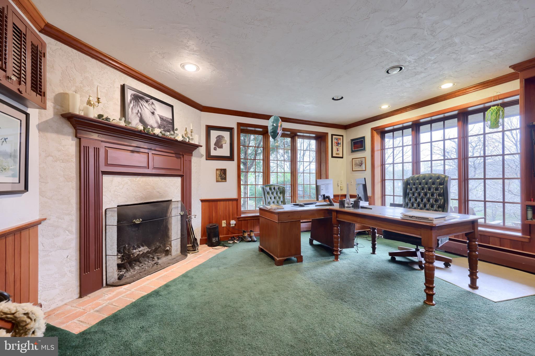 705 Schoffers Road Birdsboro, PA 19508 - Photo 104 of 112 a living room with furniture a fireplace and a large window