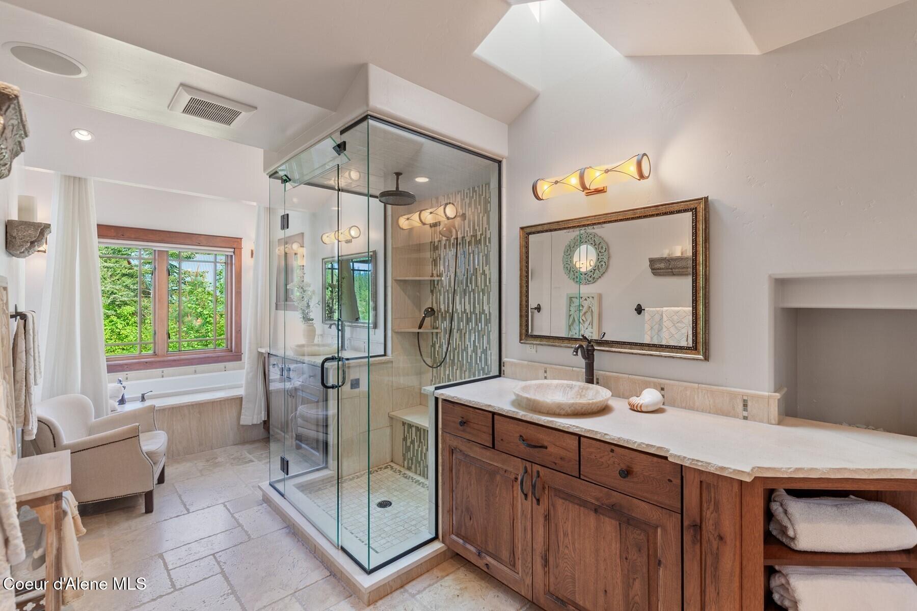 865 East Pine Ridge Drive Harrison, ID 83833 - Photo 23 of 81 Spa-Like Primary Bathroom Suite