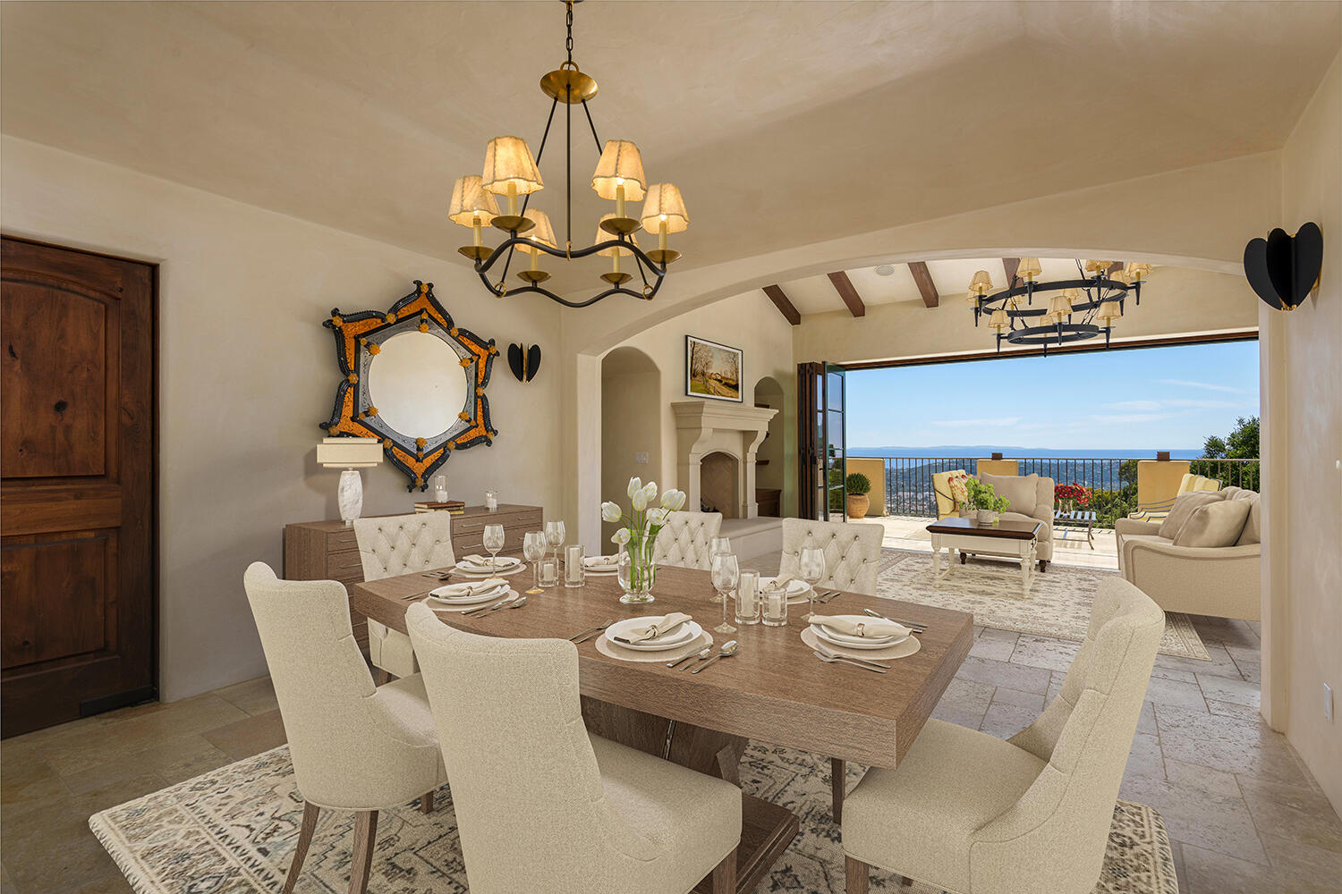 1105 Las Alturas Road Santa Barbara, CA 93103 - Photo 9 of 47 Dining/Living - Virtually Staged