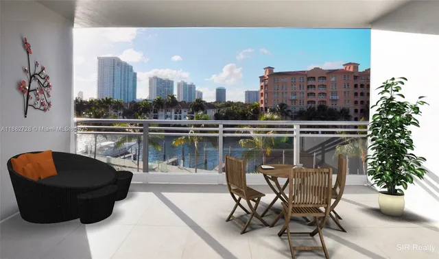 a view of a chairs and table in the terrace