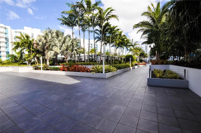 a view of a yard with a slide