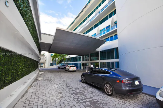 a view of a cars parking space