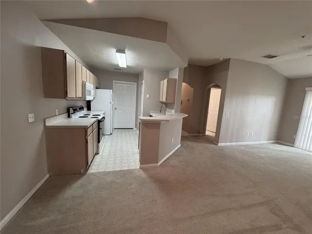 a kitchen with a sink a stove and refrigerator