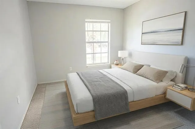 an empty room with a window