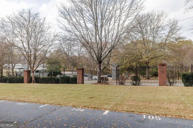 front view of a building with a yard