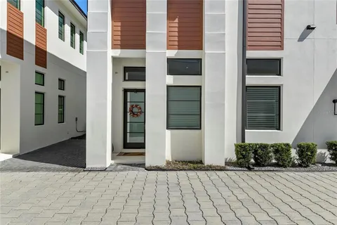 a view of a building with a door