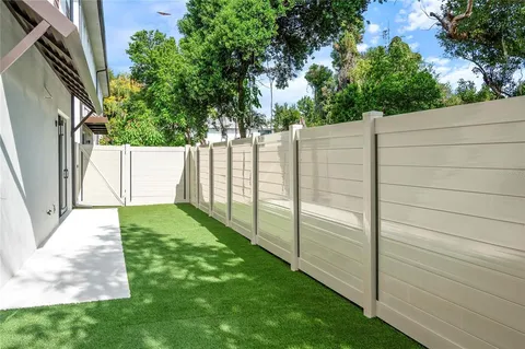 a view of a building with a street