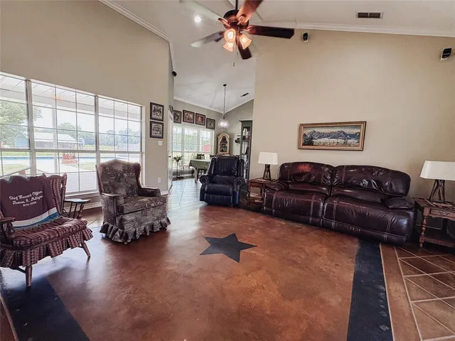 a living room with furniture