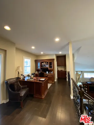 a large swimming pool is sitting in a room