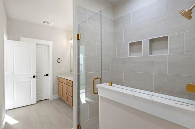 a bathroom with a shower
